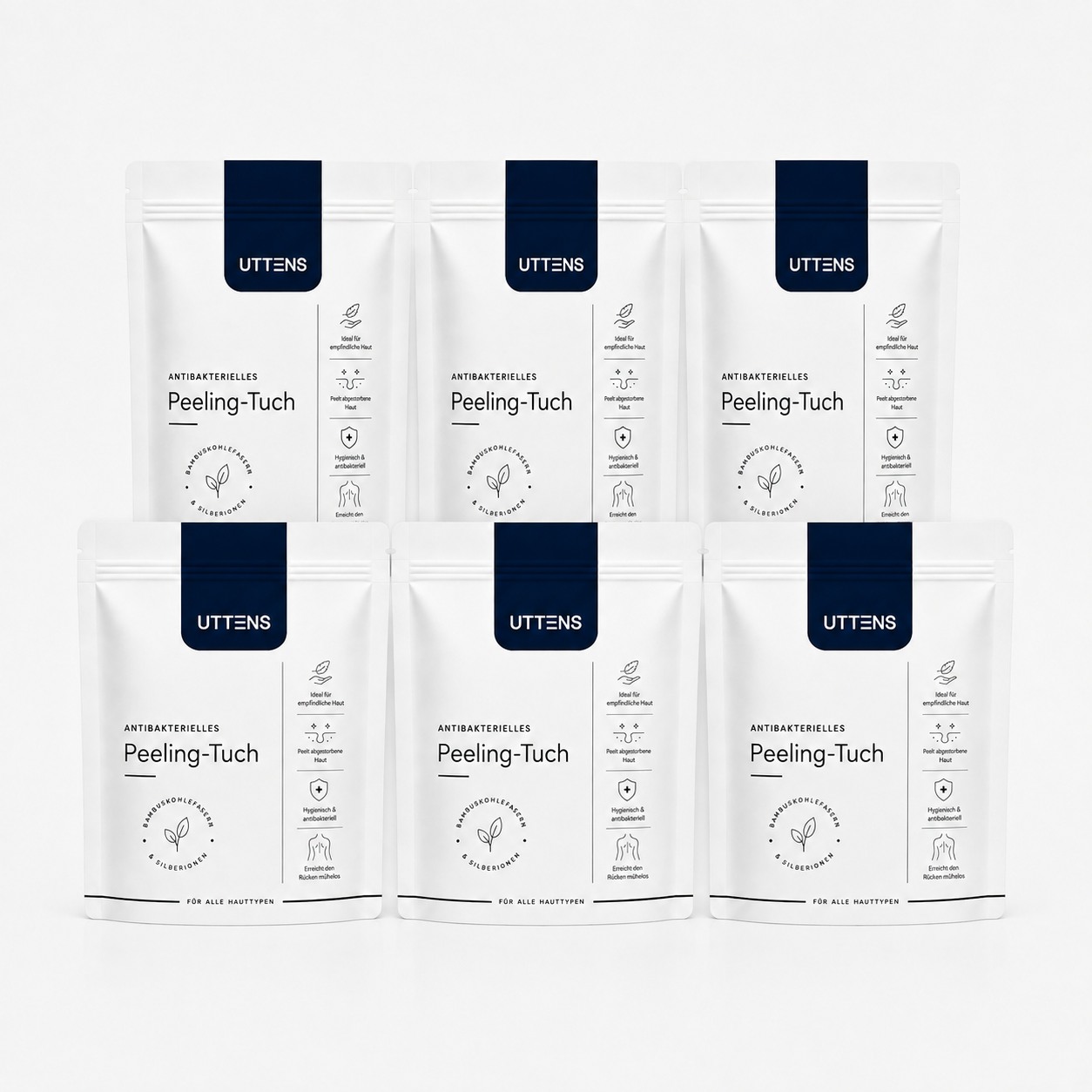 6er-Set | Antibakterielles  Peeling-Tuch